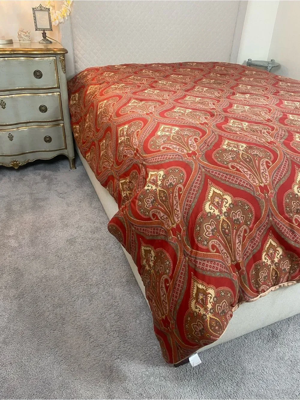 Charisma Red Paisley Comforter with Gold and Brown Accents Queen